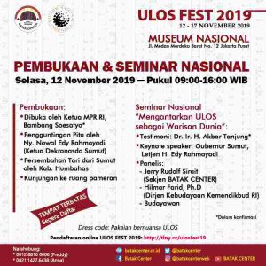 ULOS FEST 2019 Mengantarkan ULOS sebagai Warisan Dunia