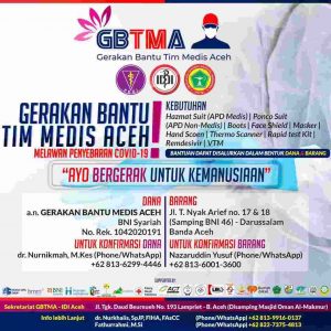 Gerakan Bantu Tim Medis Aceh, “Ayo Bergerak Untuk Kemanusiaan”