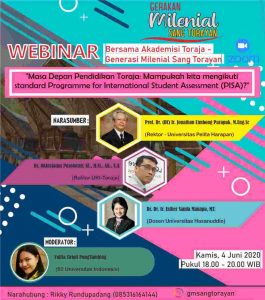 Milenial Toraja (GMS) Gelar Diskusi Online dengan tema Programme for International Student Assessment