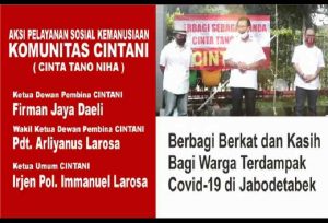 Aksi Pelayanan Sosial CINTANI (Cinta Tano Niha) Berbagi Kasih Dan Berkat Bagi Warga Terdampak Covid-19