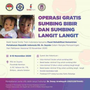 Smile Train Indonesia dan Pusrehab Kemhan RS Dr. Suyoto Gelar Baksos Operasi Bibir Sumbing dan Pencanangan Kerjasama Akses Terapi Wicara Bagi Pasien Sumbing