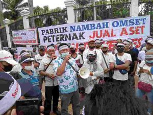 RATUSAN ANGGOTA PAGUYUBAN PETERNAK RAKYAT NUSANTARA DEMO DI DEPAN DPR RI